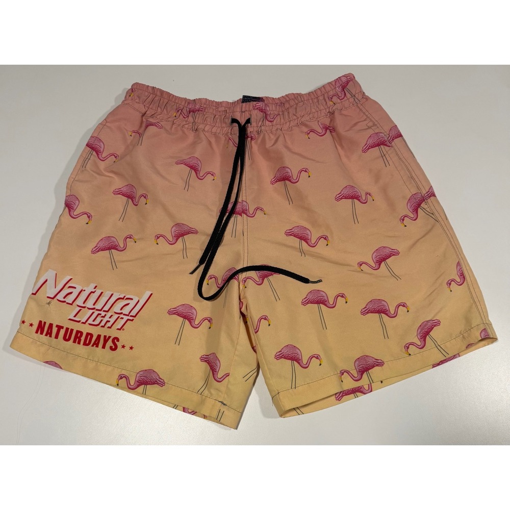Natural Light Naturdays Flamingo Swim Trunks RageOn! Mens Small Peach Yellow
